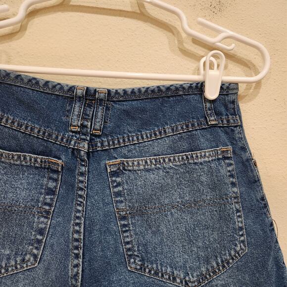 Vintage Whooz Blooz High Rise Cotton Denim Shorts Blue Button Fly Size 7/8 - Picture 3 of 7